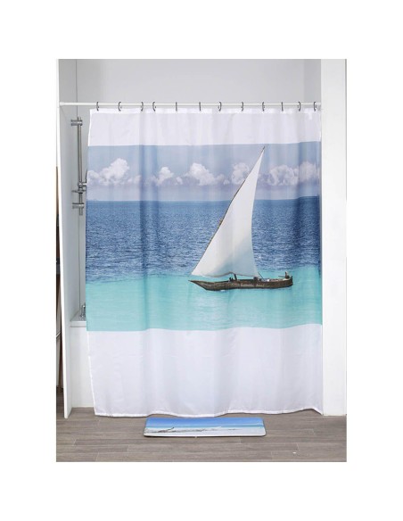 1200642-rideau de douche polyester 180x200 cm - coconut island