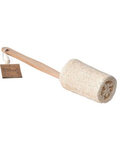 75521104 - brosse de massage exfoliante loofa avec manche bois - naturel