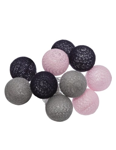 guirlande led pile 10 boules "soft" d.6