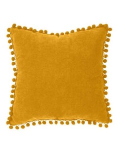 131656r - coussin pompons ocre 40x40
