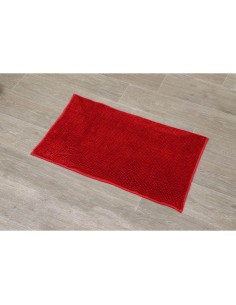 tapis microfibre boules uni 45x75 cm - rouge