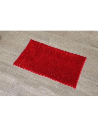 tapis microfibre boules uni 45x75 cm - rouge