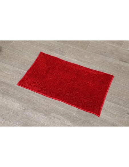 tapis microfibre boules uni 45x75 cm - rouge