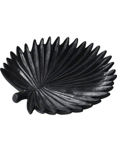 6017640-feuille exotique vide poche en polyresine - noir mat