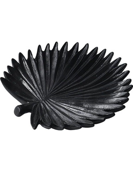 6017640-feuille exotique vide poche en polyresine - noir mat