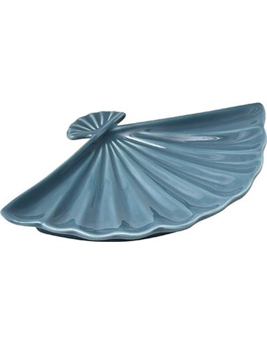 6025641 - feuille porte bijoux en porcelaine - bleu canard