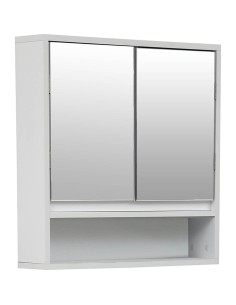 9908100 - meuble mdf miroir 2 portes - blanc