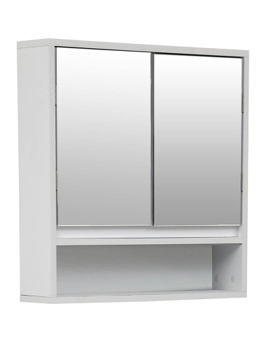 9908100 - meuble mdf miroir 2 portes - blanc
