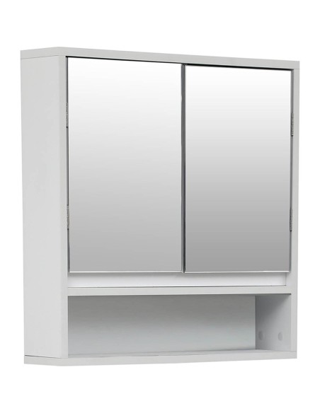 9908100 - meuble mdf miroir 2 portes - blanc