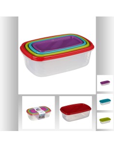 120395 - lot boite x4 rect pp colors L. 20 x P. 13,5 x H. 6,5 cm