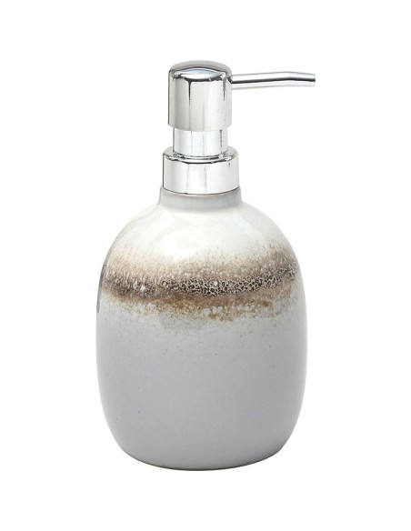 6295642-distributeur a savon porcelaine rond pompe chrome 405 ml -  coconut isla