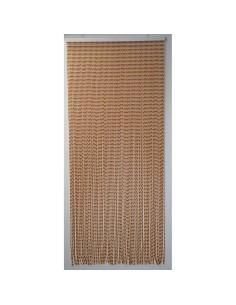 rideau de porte lanieres torsades 90 x 210 cm - rouge/jaune