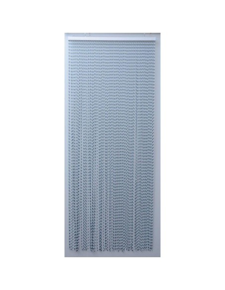 55213934-rideau de porte lanieres torsades 90 x 210 cm - gris/blanc