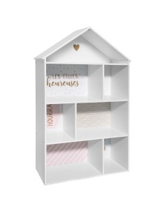 158703a - bibliotheque maison 7case rose