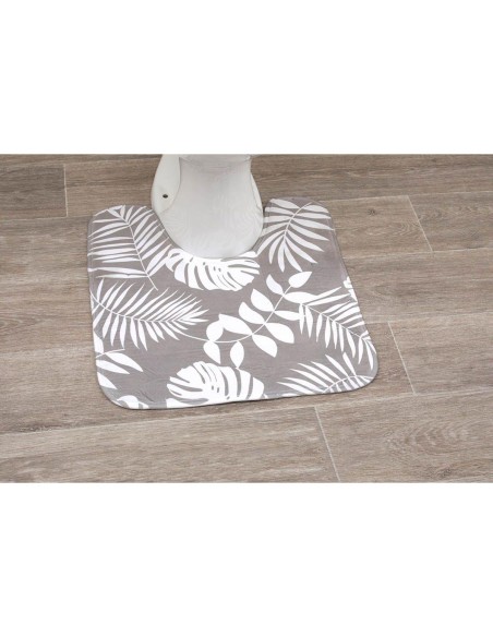 7702645-tapis contour wc microfibre imprime 45x50 cm - havana