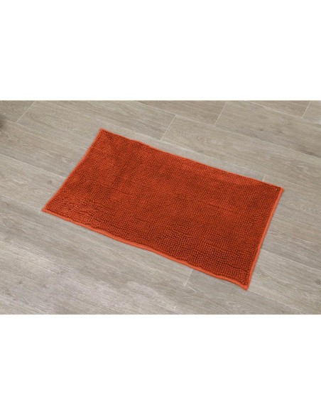 7707122 - tapis microfibre boules uni 45x75 cm - orange corail