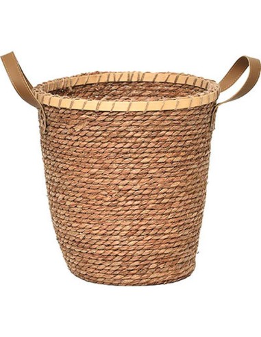 paniere ronde / cerclage bambou pm matiere vegetale 35x33 cm - naturel