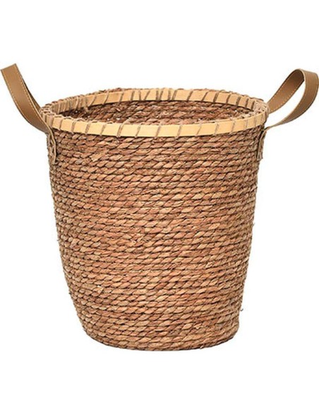 paniere ronde / cerclage bambou pm matiere vegetale 35x33 cm - naturel