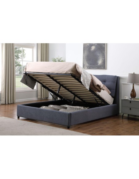 9545 -lit  jaipur graphite 140x190 avec coffre ? verin