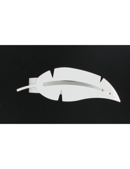 embrasse metal aimantee plume - blanc laque