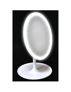 8550100 - miroir ps oval a led sur pied - blanc