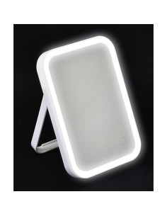 8551100 - miroir ps rectangulaire a led sur pied - blanc