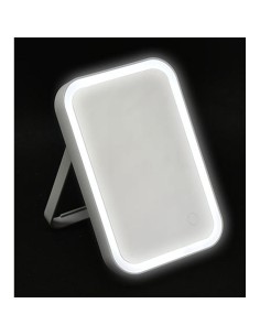 8551180 - miroir ps rectangulaire a led sur pied - gris