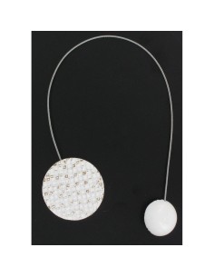 2861101 - embrasse metallisee aimantee ronde mosaique newport - blanc/or