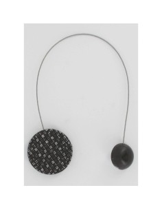 286196 - embrasse metallisee aimantee ronde mosaique newport - noir/argent