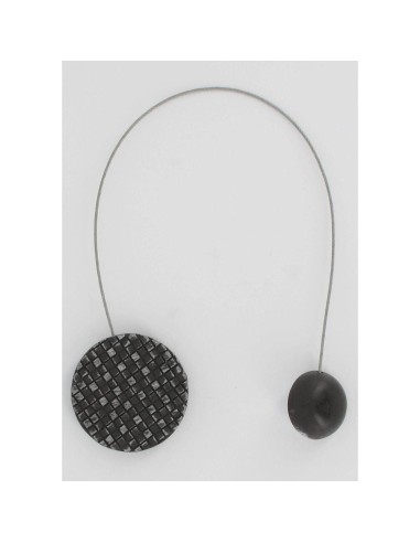 286196 - embrasse metallisee aimantee ronde mosaique newport - noir/argent