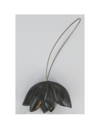 289496 - embrasse resine aimantee tulipe pm - noir/argent