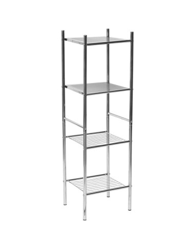 98100102 - meuble metal 4 etageres 2 etageres fil metal/2 etageres metal - chrom