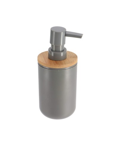 distributeur a savon ps/bambou 300 ml - gris/bambou