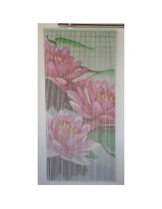 5502273 - rideau de porte sticks bambou imprimes motif trio de nenuphars 90 x 20
