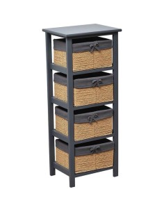 9863260-meuble mdf gm gris 4 paniers papier tresses - gris/naturel