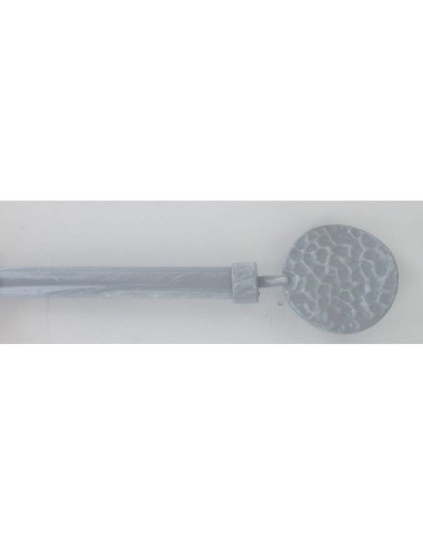 kit ext 120-210 cm d19 embout rond martele - gris/blanc
