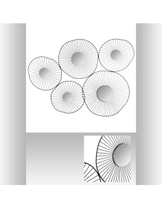167008a-deco murale met 5 miroir nr