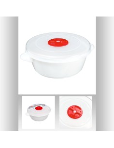 124504-cocotte micro-onde 1l blc D. 20 x H. 7,2 cm