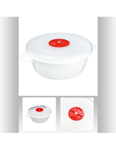 124504-cocotte micro-onde 1l blc D. 20 x H. 7,2 cm