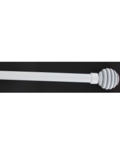kit ext 120-210 cm d19 embout boule striee - blanc mat