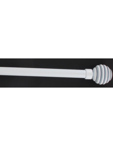 kit ext 120-210 cm d19 embout boule striee - blanc mat