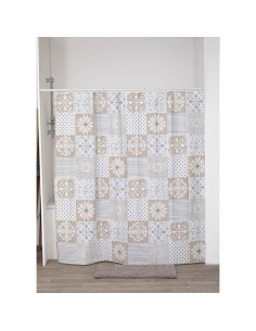 rideau de douche peva 180x180 cm/12 anneaux blanc - margotte