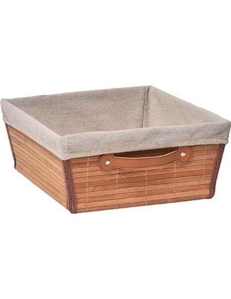10501195 - paniere dressing bambou l32,5xp40xh15 cm - bambou/tissu lin