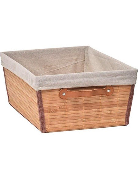 10502195 - paniere dressing bambou l32,5xp45xh18 cm - bambou/tissu lin