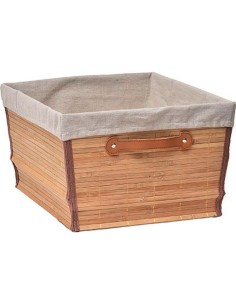 10503195 - paniere dressing bambou l35xp45xh24 cm - bambou/tissu lin