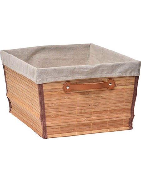 10503195 - paniere dressing bambou l35xp45xh24 cm - bambou/tissu lin