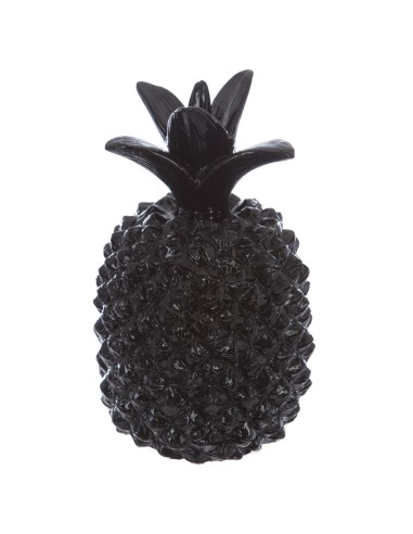 148401a - ananas resine noir pm 19cm