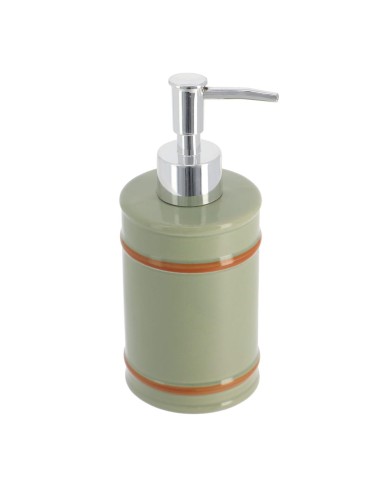 distributeur a savon dolomite striee facon bambou 260 ml - kaki/naturel