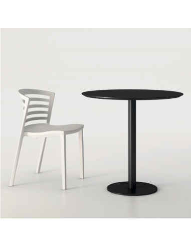 td-528a table de bar argos noir ronde 60 cm h 105cm