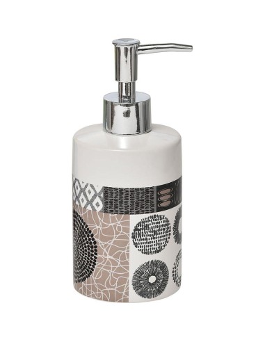 distributeur a savon dolomite rond imprime 320 ml - masai